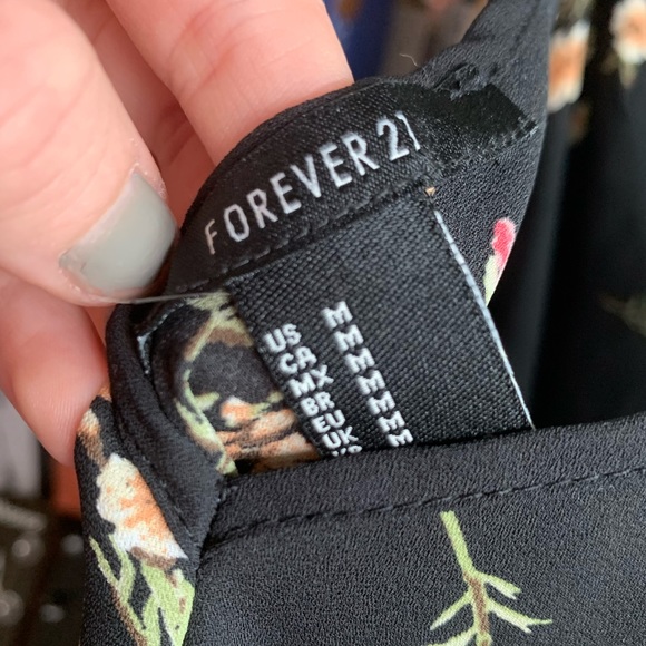 Black Slip Dress with Flowers - Picture 2 of 3